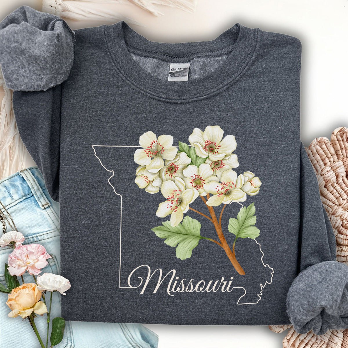 Missouri State Flower Sweatshirt - Hawthorn