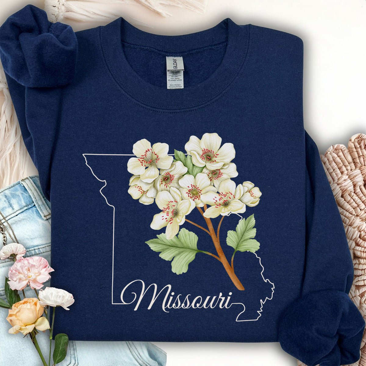 Missouri State Flower Sweatshirt - Hawthorn