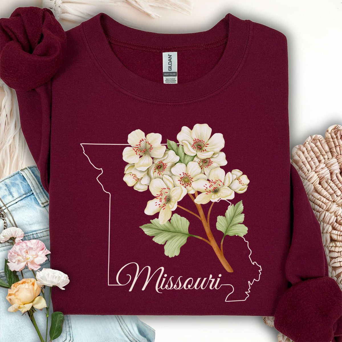 Missouri State Flower Sweatshirt - Hawthorn