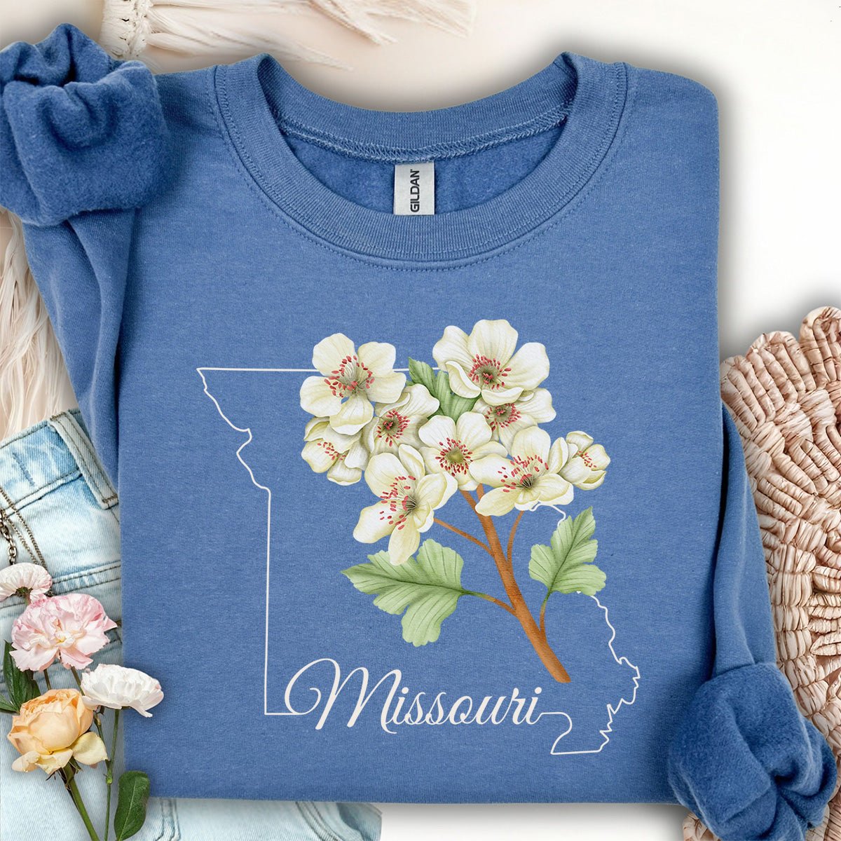 Missouri State Flower Sweatshirt - Hawthorn