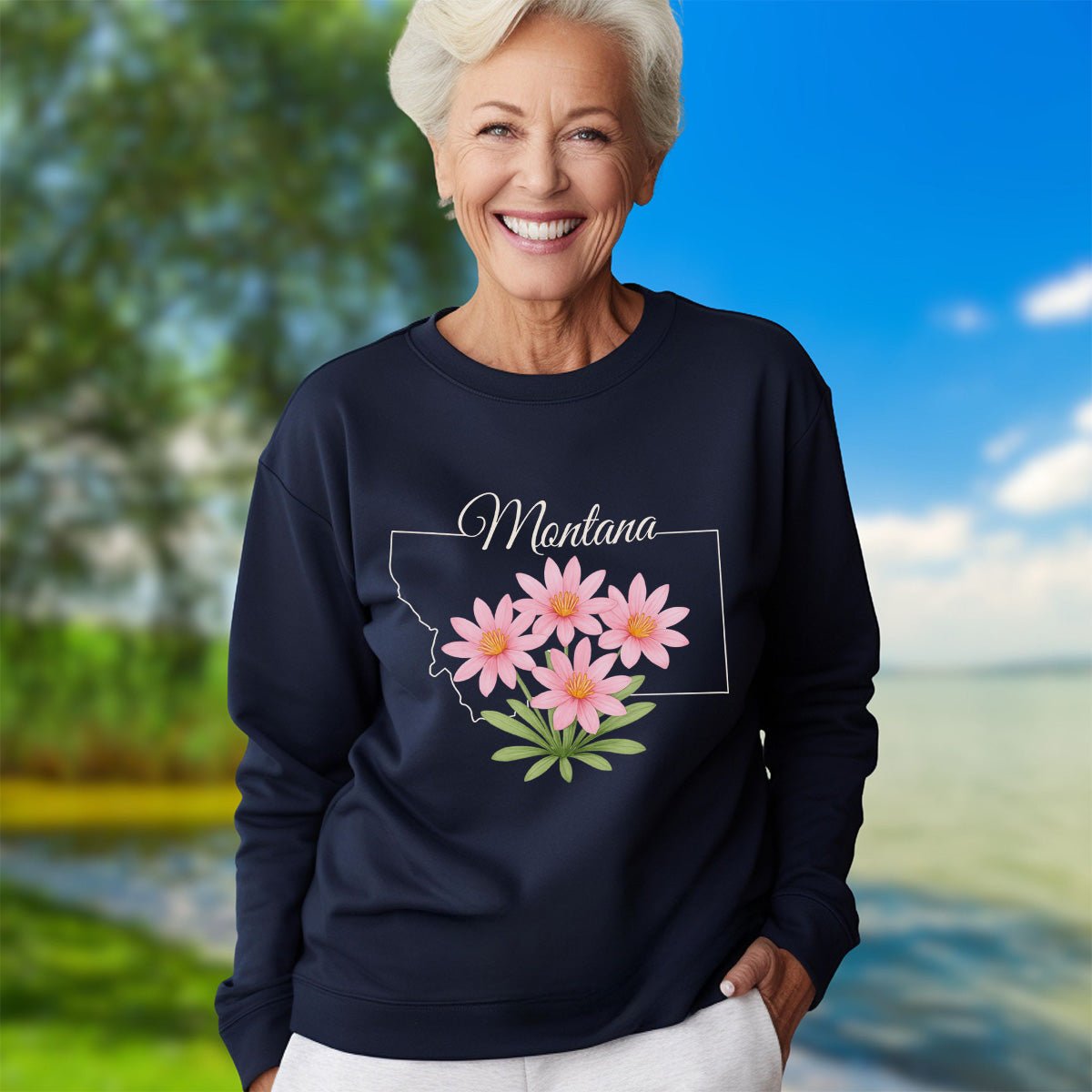 Montana State Flower Sweatshirt - Bitterroot