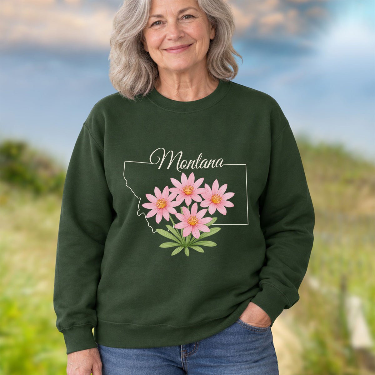 Montana State Flower Sweatshirt - Bitterroot