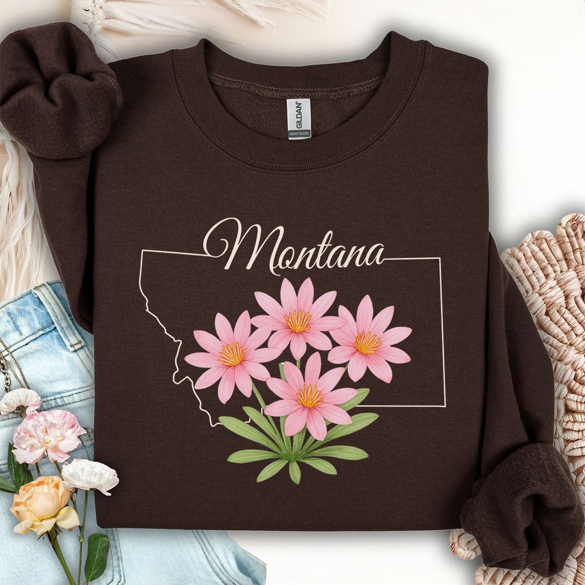 Montana State Flower Sweatshirt - Bitterroot