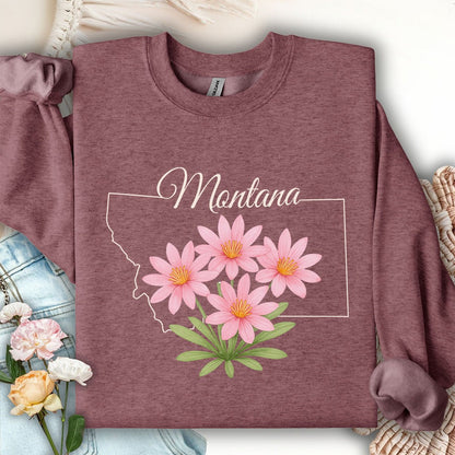 Montana State Flower Sweatshirt - Bitterroot