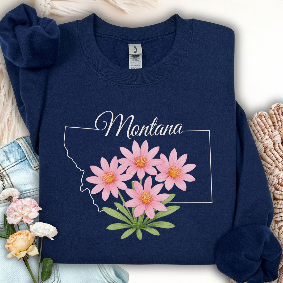 Montana State Flower Sweatshirt - Bitterroot