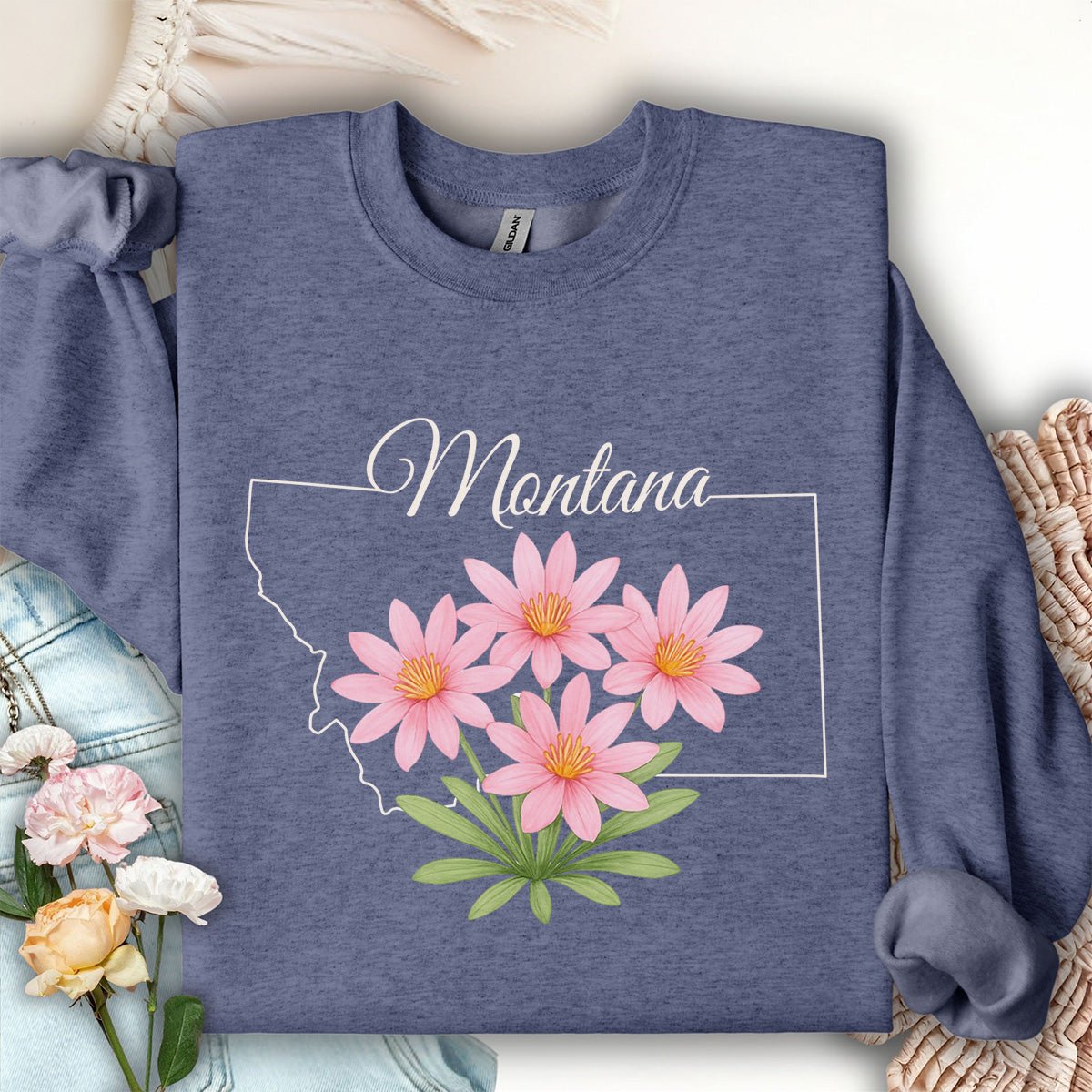Montana State Flower Sweatshirt - Bitterroot