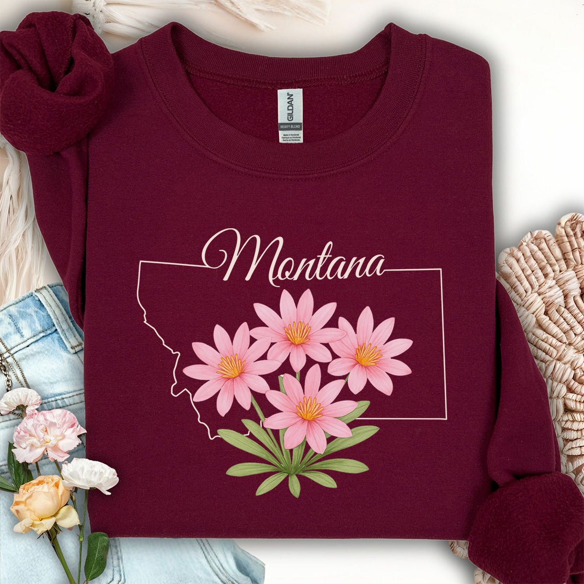 Montana State Flower Sweatshirt - Bitterroot