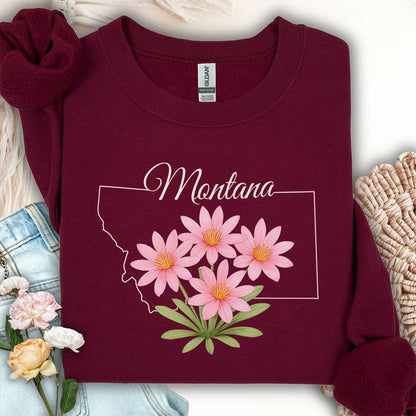 Montana State Flower Sweatshirt - Bitterroot