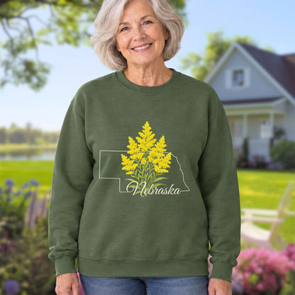 Nebraska State Flower Sweatshirt - Giant Goldenrod