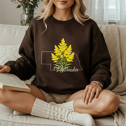 Nebraska State Flower Sweatshirt - Giant Goldenrod