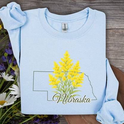 Nebraska State Flower Sweatshirt - Giant Goldenrod