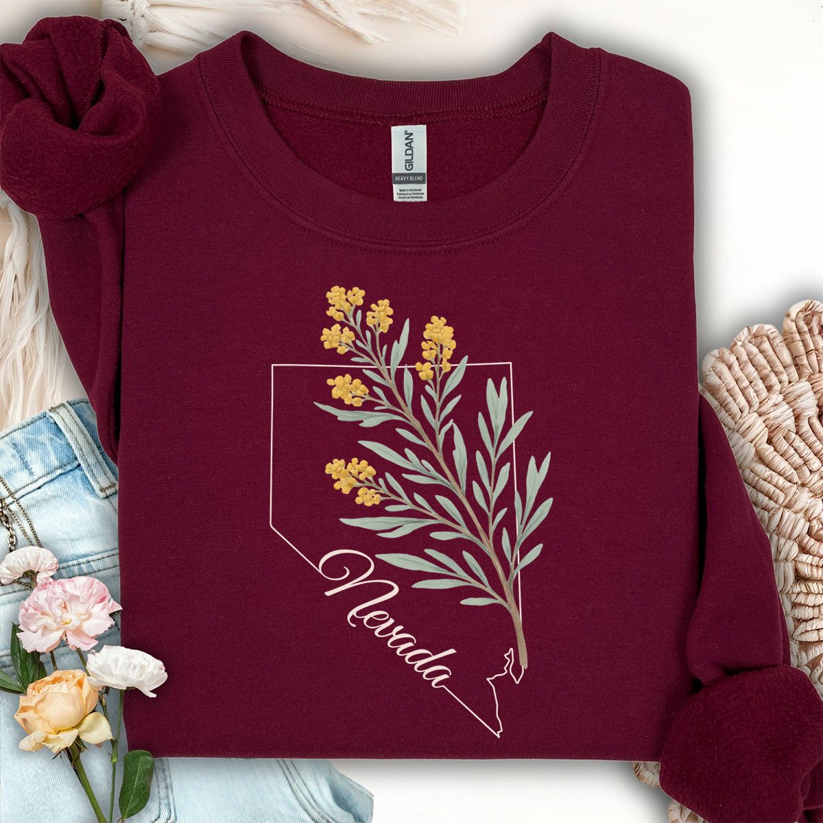 Nevada State Flower Sweatshirt - Sagebrush