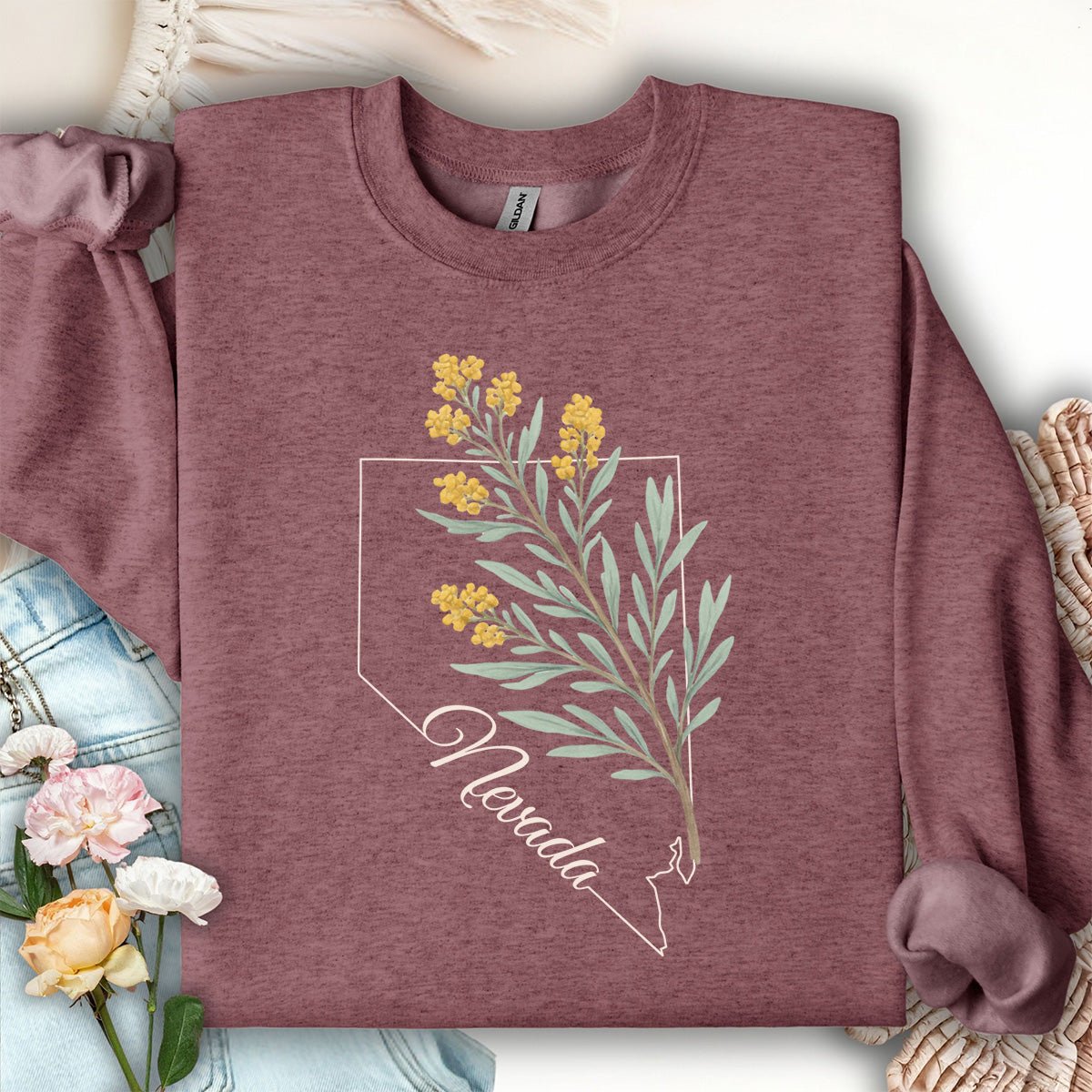 Nevada State Flower Sweatshirt - Sagebrush