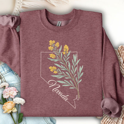 Nevada State Flower Sweatshirt - Sagebrush