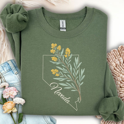 Nevada State Flower Sweatshirt - Sagebrush