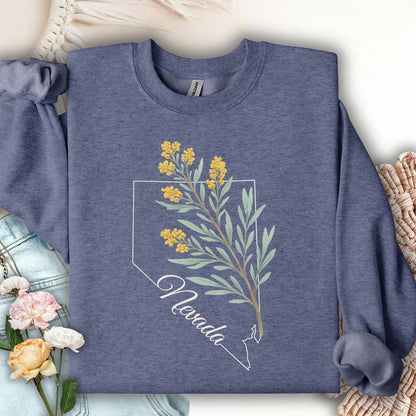 Nevada State Flower Sweatshirt - Sagebrush