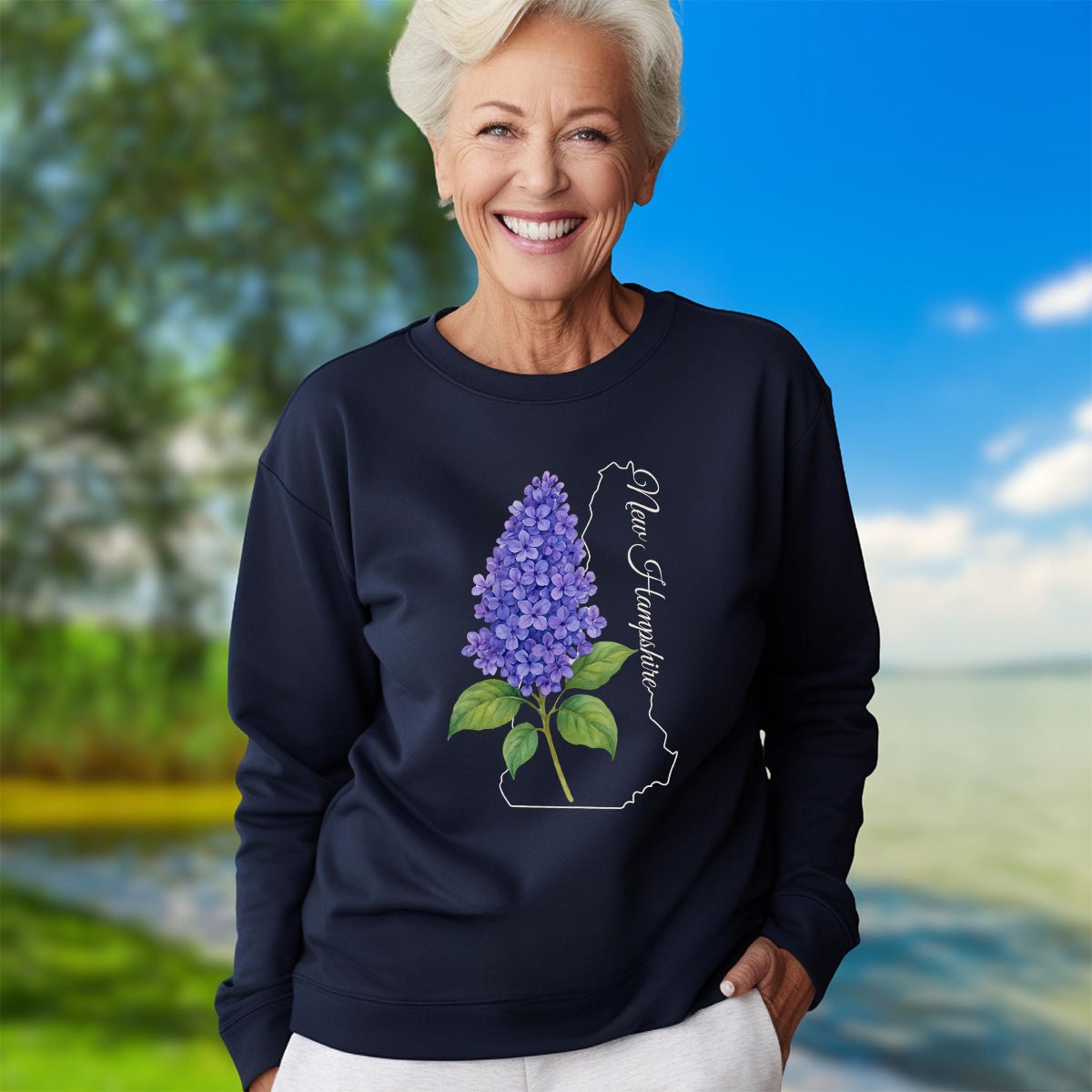 New Hampshire State Flower Sweatshirt - Lilac
