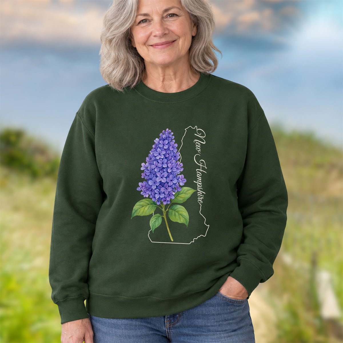 New Hampshire State Flower Sweatshirt - Lilac
