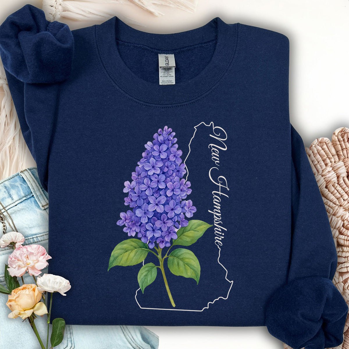New Hampshire State Flower Sweatshirt - Lilac