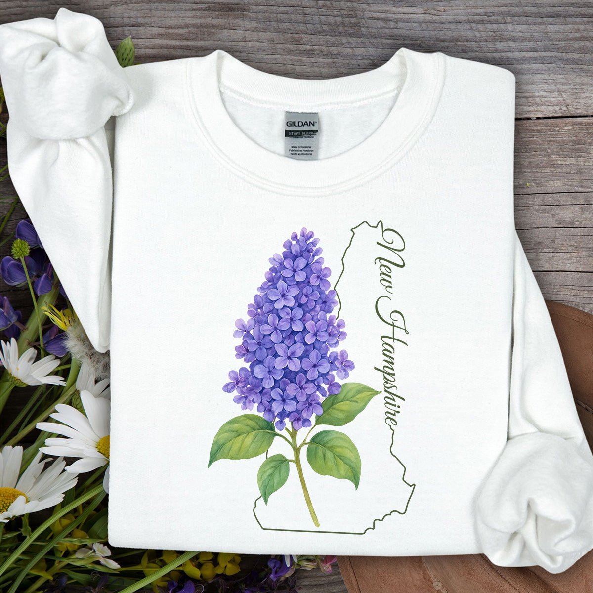 New Hampshire State Flower Sweatshirt - Lilac