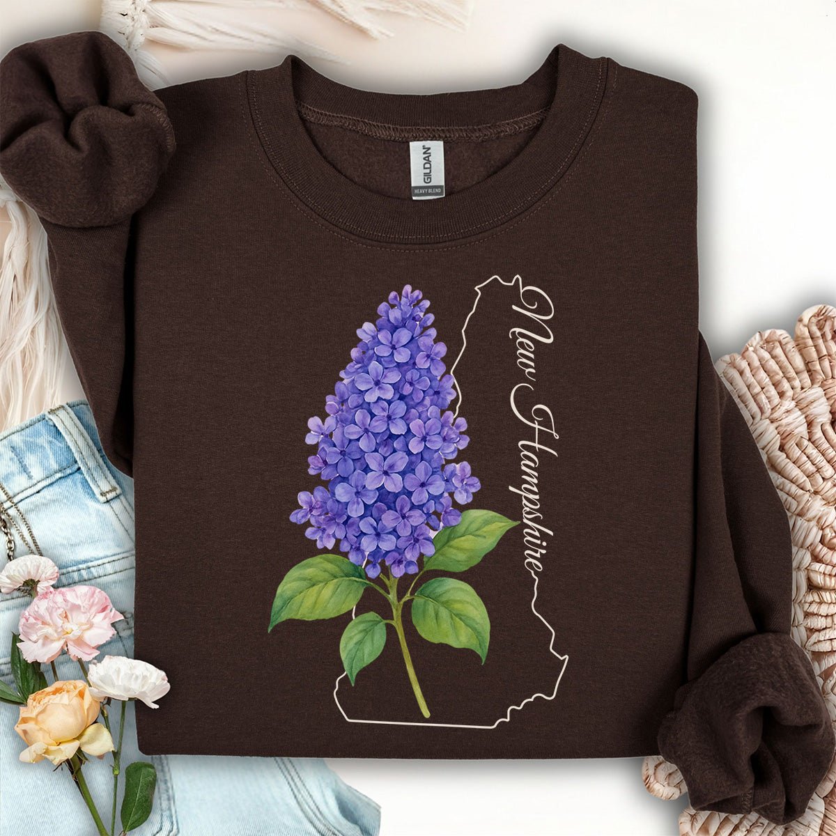 New Hampshire State Flower Sweatshirt - Lilac