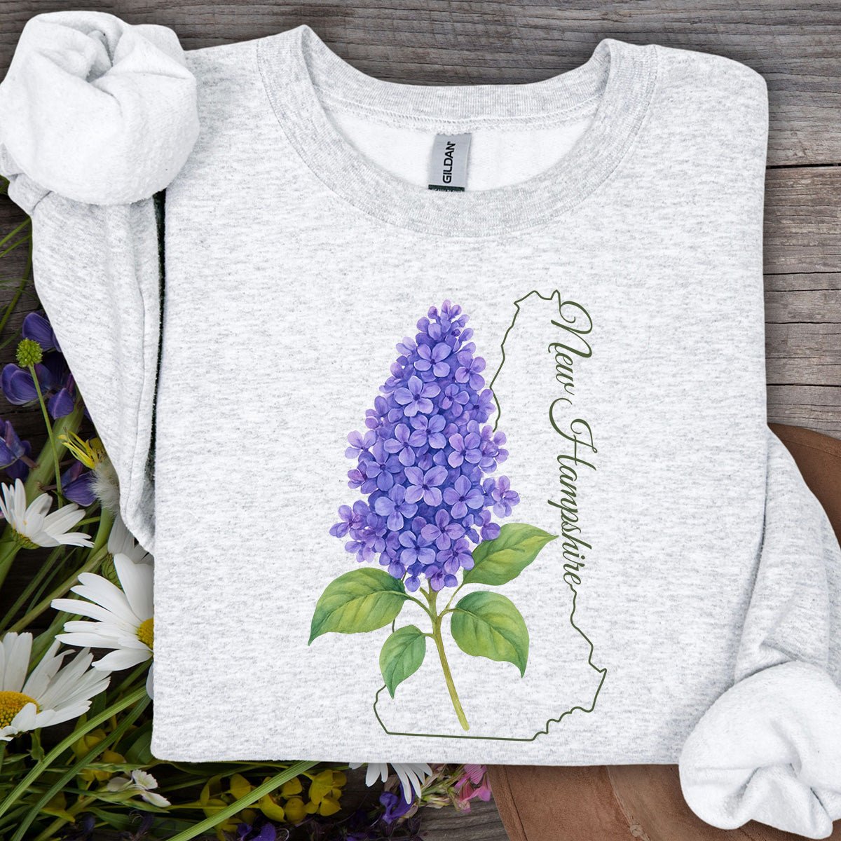 New Hampshire State Flower Sweatshirt - Lilac