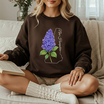 New Hampshire State Flower Sweatshirt - Lilac
