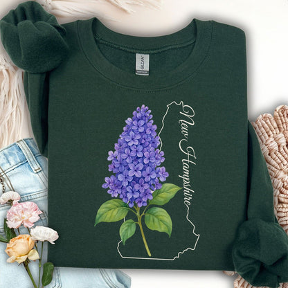 New Hampshire State Flower Sweatshirt - Lilac