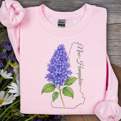 New Hampshire State Flower Sweatshirt - Lilac