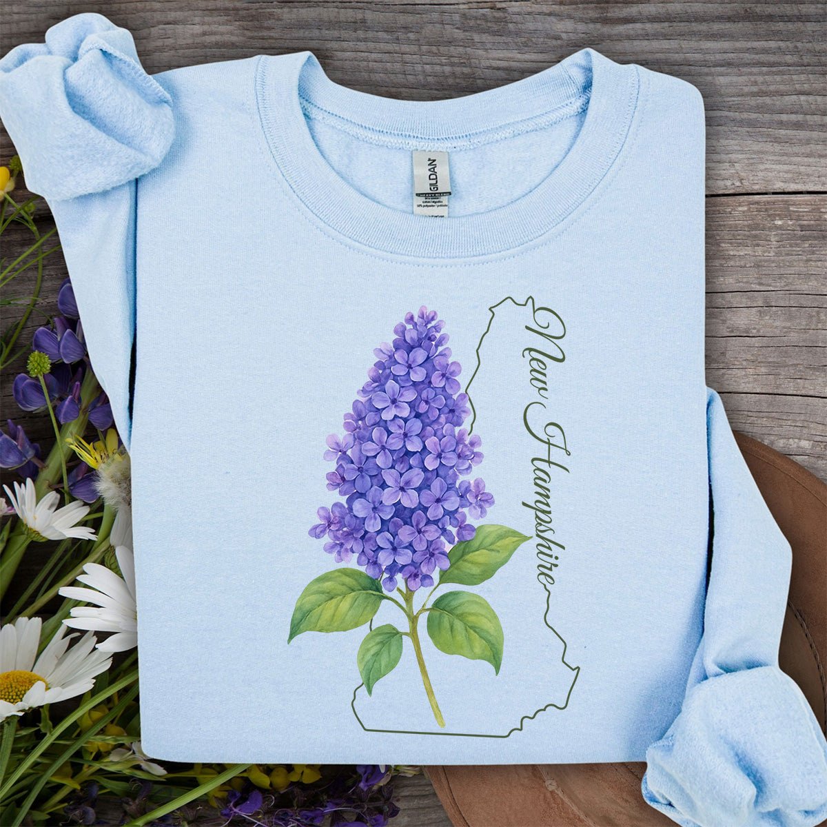 New Hampshire State Flower Sweatshirt - Lilac