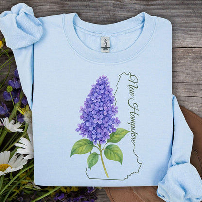 New Hampshire State Flower Sweatshirt - Lilac