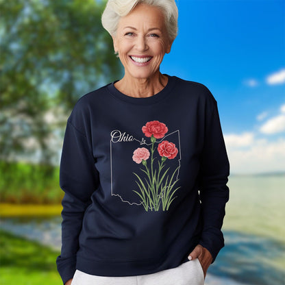 Ohio State Flower Sweatshirt - Scarlet Carnation