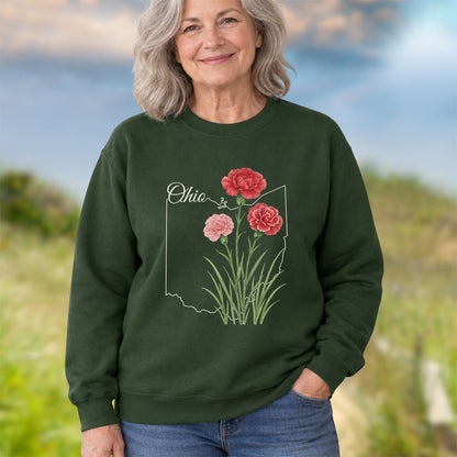 Ohio State Flower Sweatshirt - Scarlet Carnation