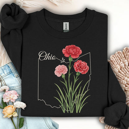 Ohio State Flower Sweatshirt - Scarlet Carnation