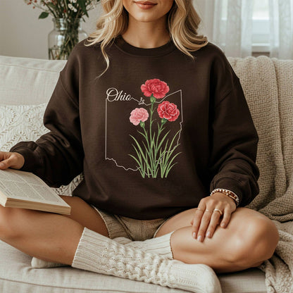Ohio State Flower Sweatshirt - Scarlet Carnation