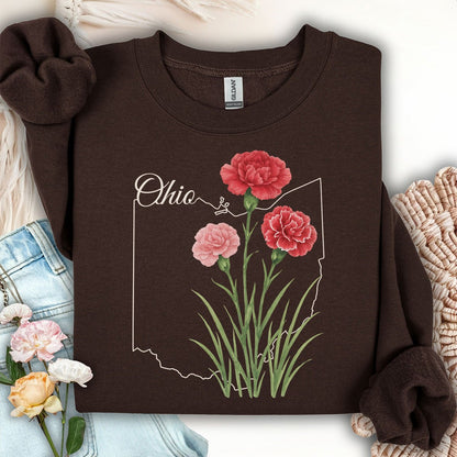 Ohio State Flower Sweatshirt - Scarlet Carnation