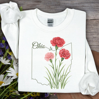 Ohio State Flower Sweatshirt - Scarlet Carnation