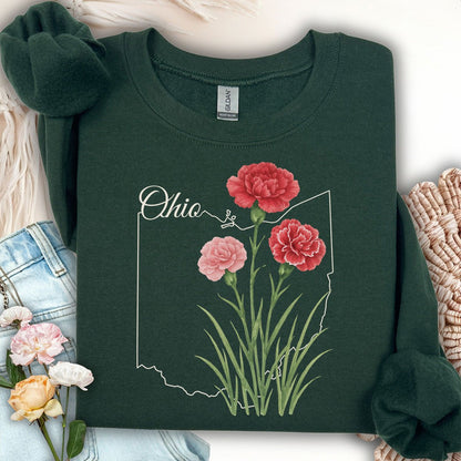 Ohio State Flower Sweatshirt - Scarlet Carnation