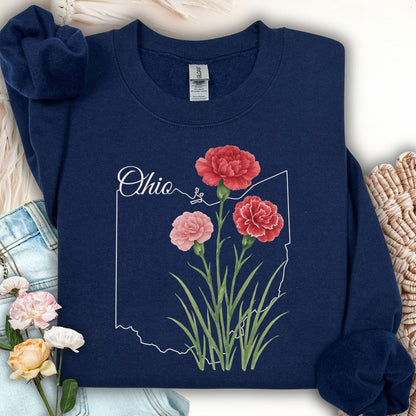 Ohio State Flower Sweatshirt - Scarlet Carnation