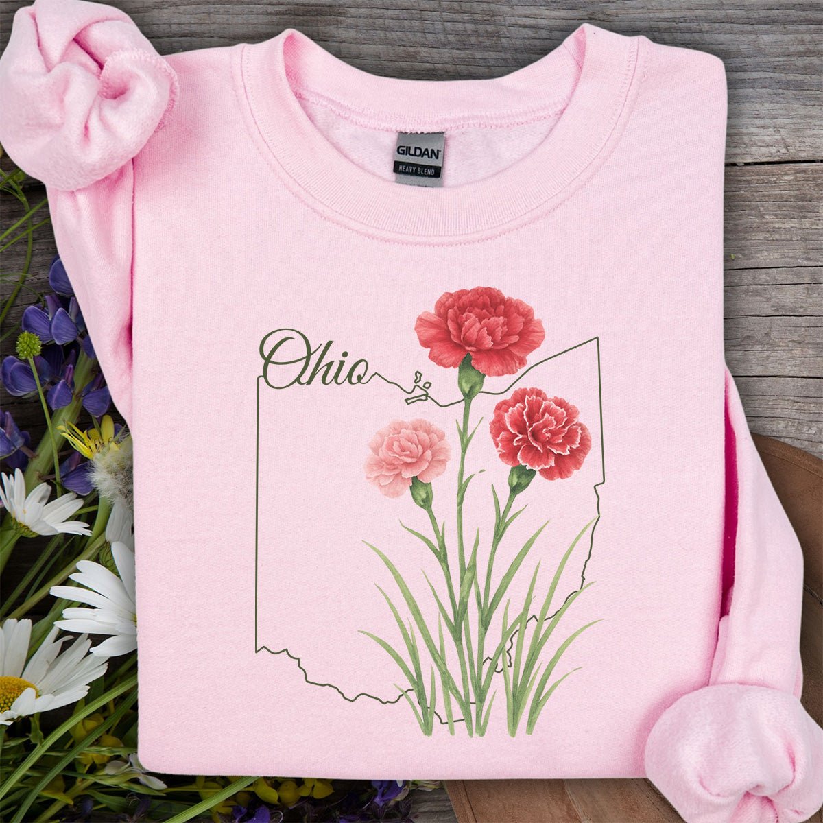 Ohio State Flower Sweatshirt - Scarlet Carnation