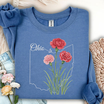 Ohio State Flower Sweatshirt - Scarlet Carnation