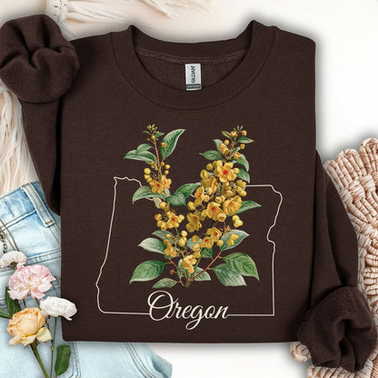 Oregon State Flower Sweatshirt - Orange Grape Blossom