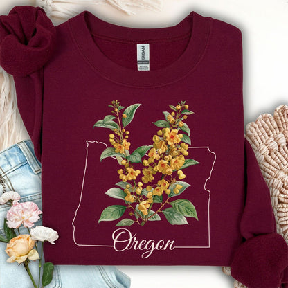 Oregon State Flower Sweatshirt - Orange Grape Blossom