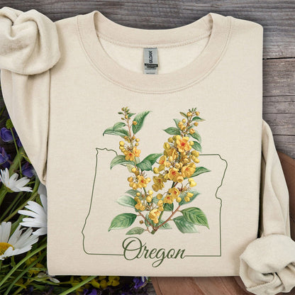 Oregon State Flower Sweatshirt - Orange Grape Blossom