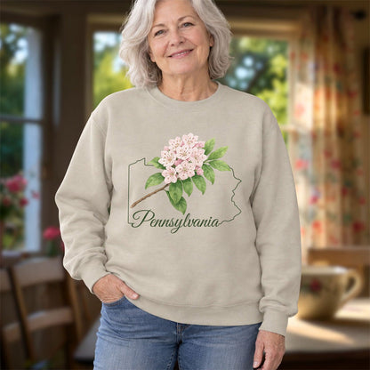 Pennsylvania State Flower Sweatshirt - Mountain Laurel