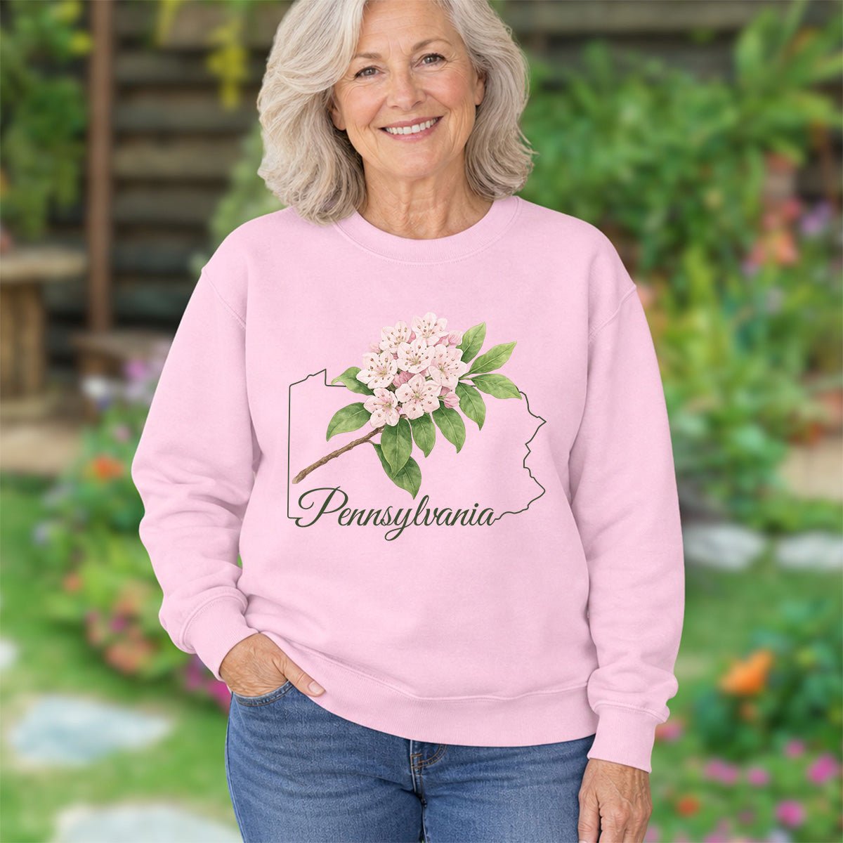 Pennsylvania State Flower Sweatshirt - Mountain Laurel