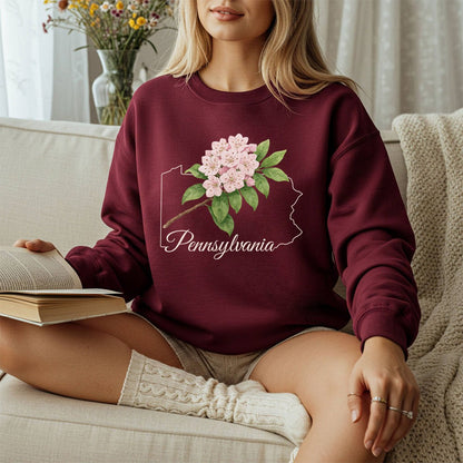 Pennsylvania State Flower Sweatshirt - Mountain Laurel