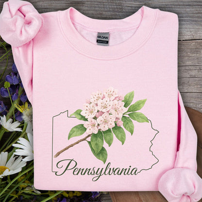 Pennsylvania State Flower Sweatshirt - Mountain Laurel