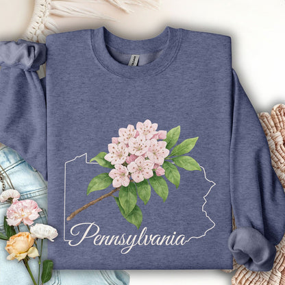 Pennsylvania State Flower Sweatshirt - Mountain Laurel