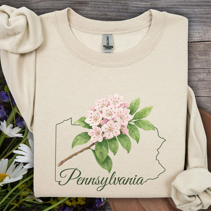 Pennsylvania State Flower Sweatshirt - Mountain Laurel